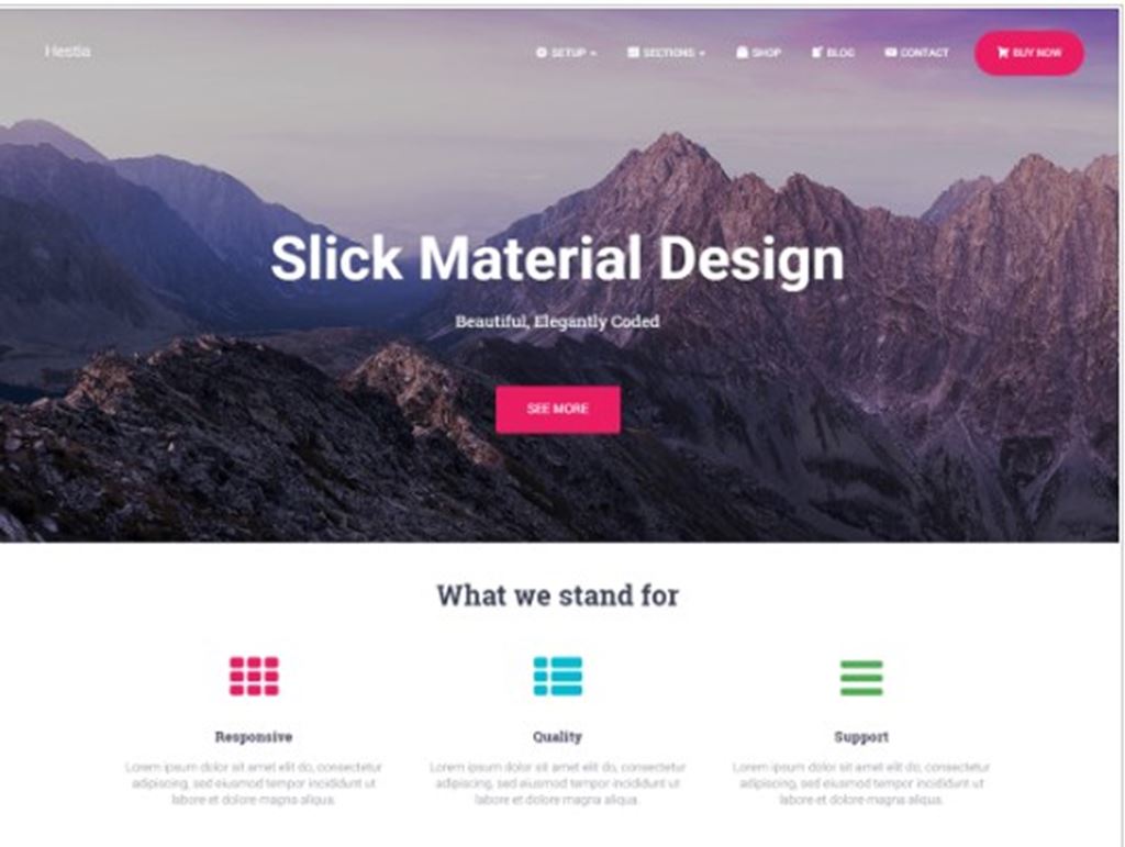 シングルページデザインにオススメのWordPressテーマ「Hestia」
