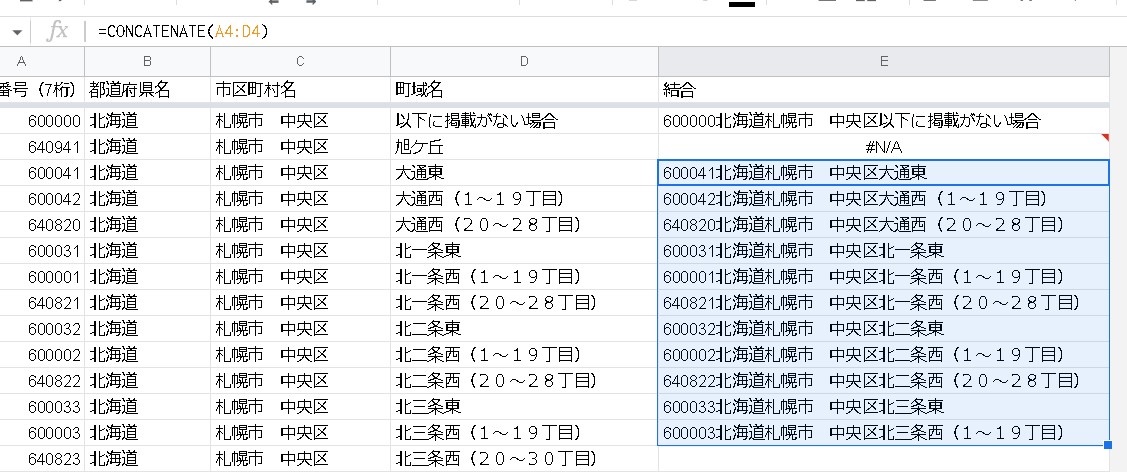 「CONCAT関数」「CONCATENATE関数」「TEXTJOIN関数」文字列を結合する関数【スプレッドシート】
