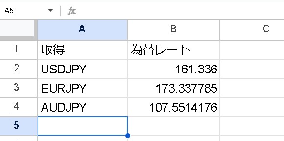 GOOGLEFINANCE 関数で為替レートを取得して日本円に換算する