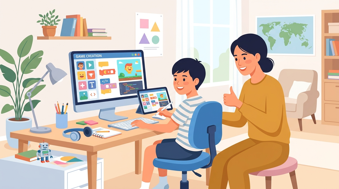 子どもがゲームや動画ばかりで心配な保護者へ。「やめさせる」のではなく「創る側」へ導く視点転換