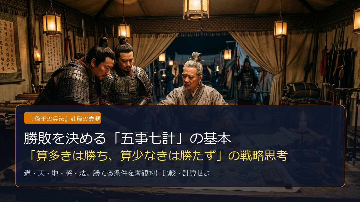 『孫子』五事七計とは？勝敗を決める5つの基本要素と実力を測る7つの比較項目を解説