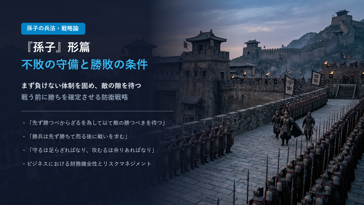 『孫子』形篇とは？不敗の守備と勝敗の条件・負けない体制から勝利を導く防衛戦略を解説