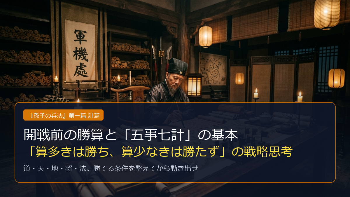 『孫子』計篇（始計篇）とは？開戦前の勝算と準備・五事七計で勝てる条件を整える戦略の基本を解説
