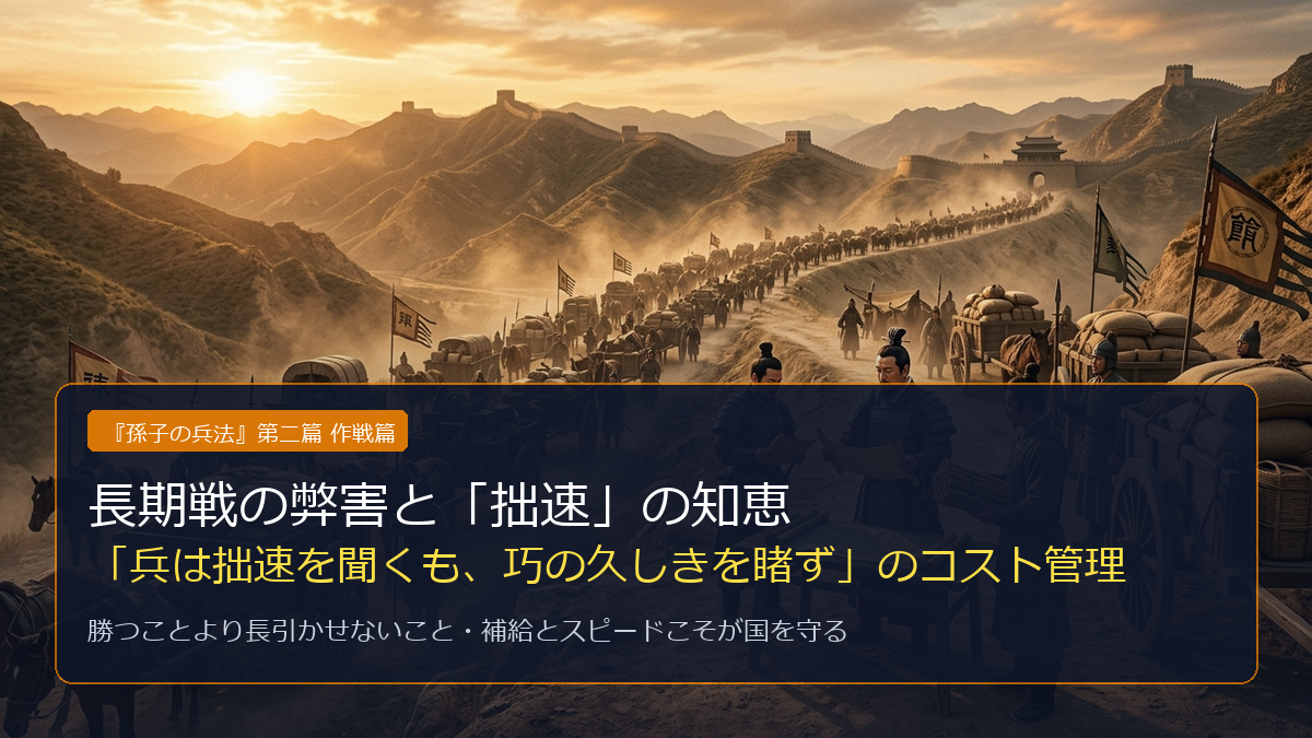 『孫子』作戦篇とは？長期戦の弊害と「拙速」の知恵・兵站とコスト管理の戦略を解説