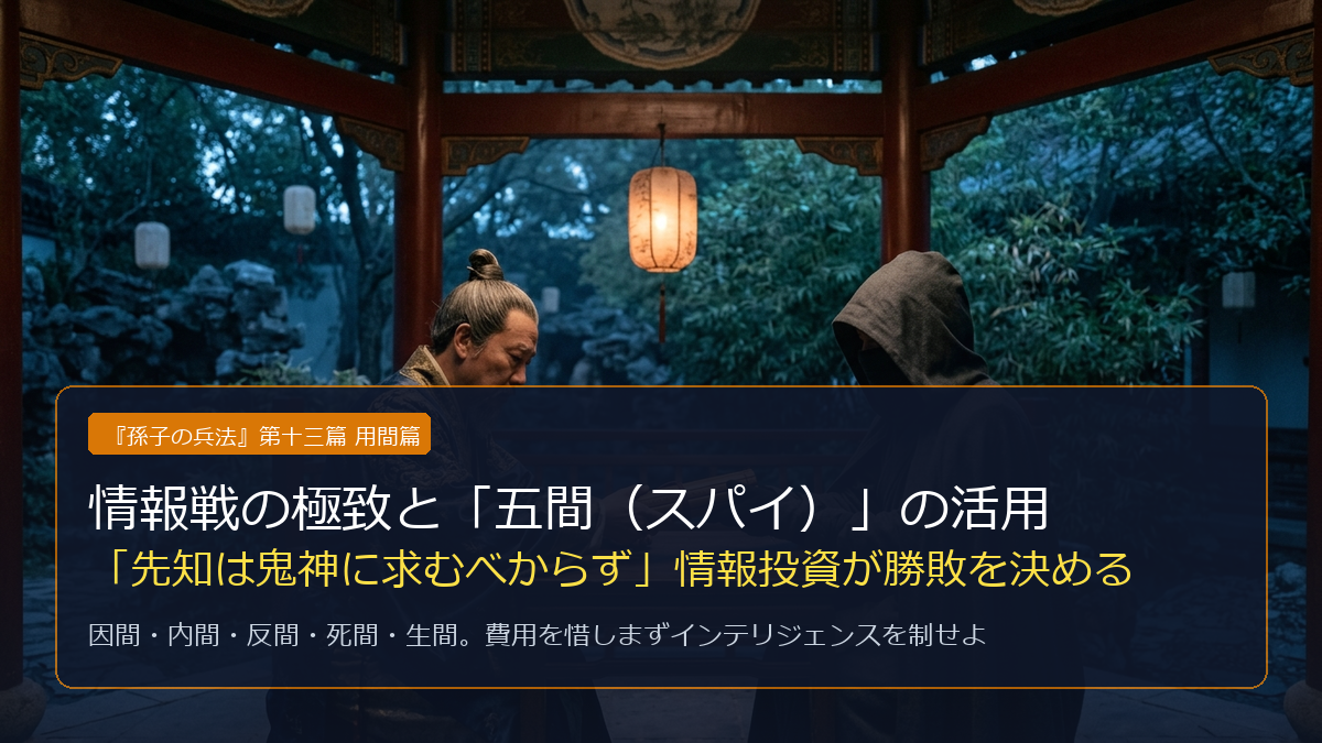 『孫子』用間篇とは？情報戦の極致と「五間（スパイ）」に学ぶインテリジェンス戦略を解説