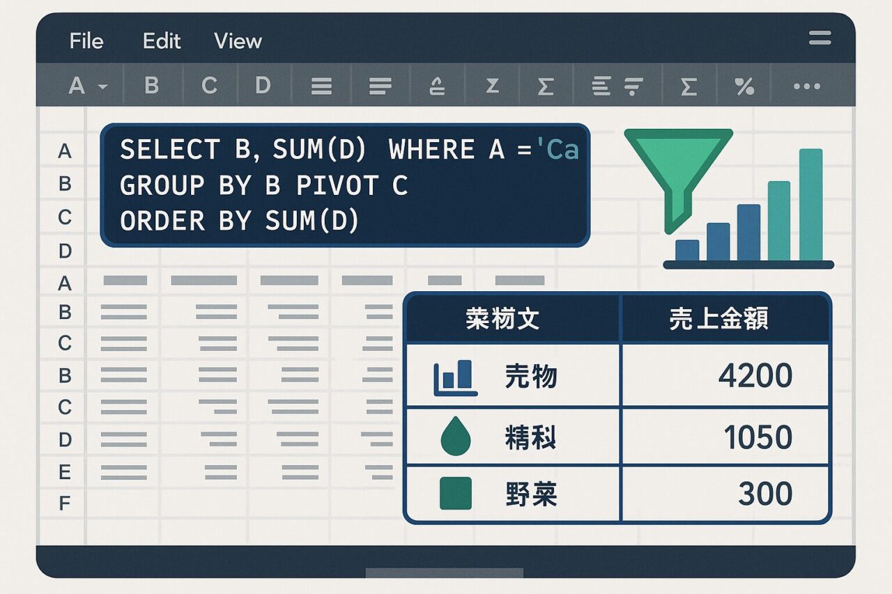 【スプレッドシートQUERY関数 Part2】クエリ言語を完全マスター！where, group by, pivotを使いこなしデータ抽出の達人に