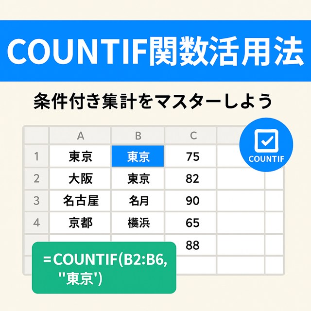 【初心者向け】COUNTIF関数の活用法を徹底解説｜条件付き集計をマスターしよう